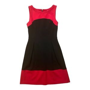 Tommy Hilfiger Black & Red Colorblock Sheath Dress Size 2 Workwear